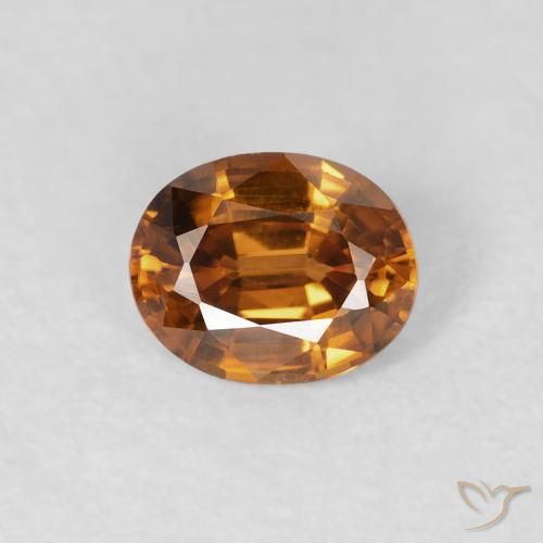 0.90ct Naturel Orange moyen Zircon, ovale, VVS-VS