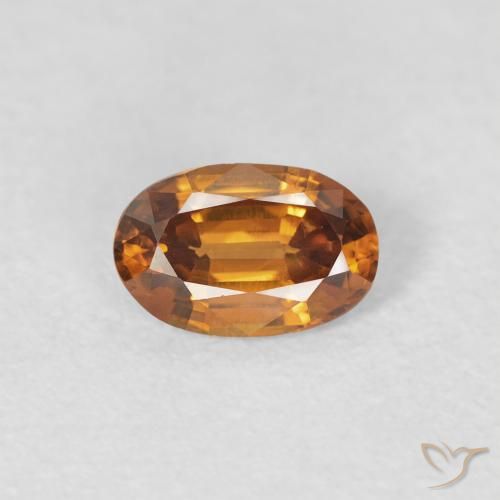 0.66ct Naturel Orange moyen Zircon, ovale, VVS-VS