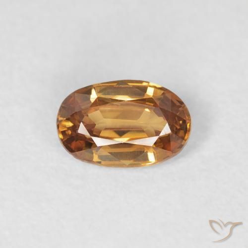0.70ct Naturel Orange moyen Zircon, ovale, VVS-VS