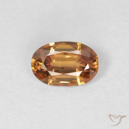 0.60ct Naturel Orange moyen Zircon, ovale, VVS-VS