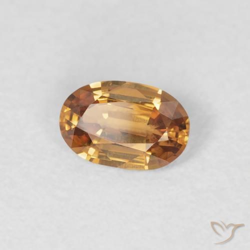 Zircon Orange moyen naturelle ovale, 0.60 ct, VVS-VS