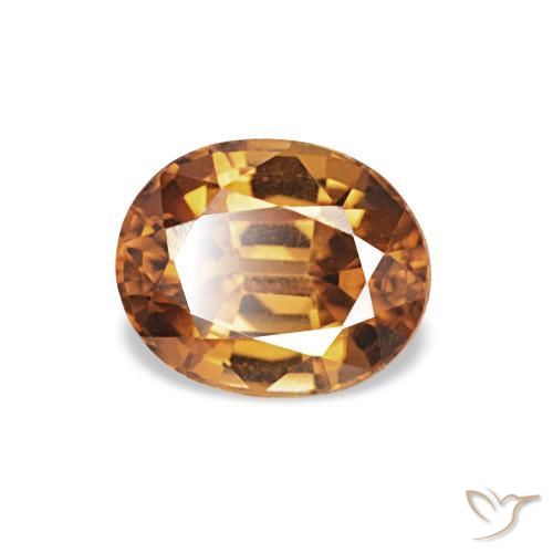 Zircon Medium Dark-Orange naturelle ovale, 1.04 ct, VVS-VS