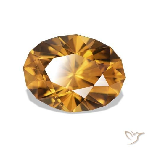 Zircon Brun doré naturelle ovale, 3.36 ct, VVS-VS