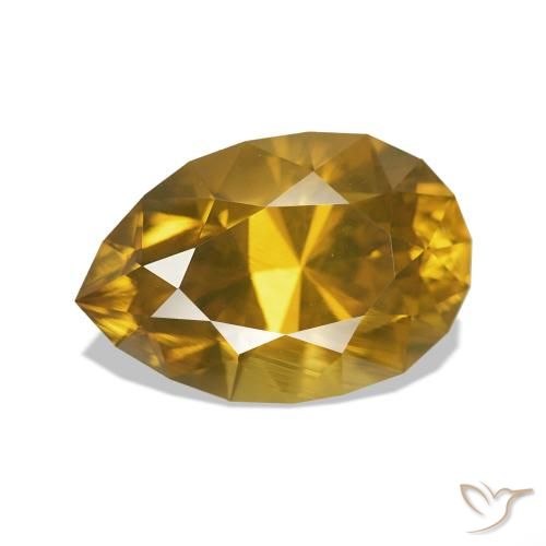 Zircon Or moyen naturelle En forme de poire, 3.49 ct, VVS-VS