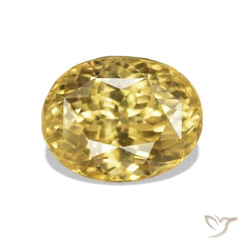 Zircon Doré naturelle ovale, 3.73 ct, VS