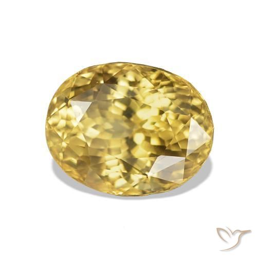 Zircon Doré naturelle ovale, 3.73 ct, VS