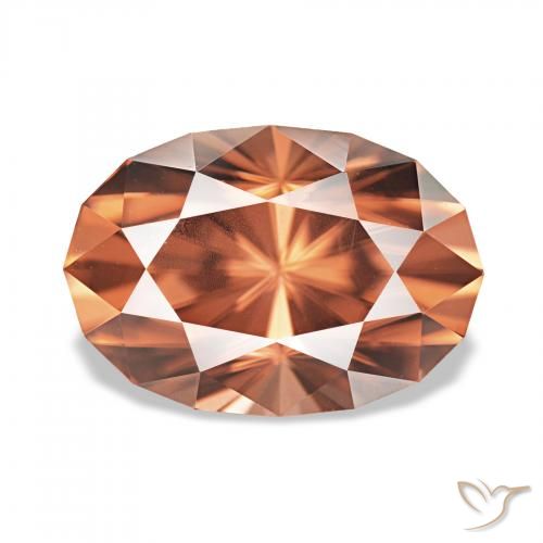 Zircon Orange moyen naturelle ovale, 3.25 ct, VVS