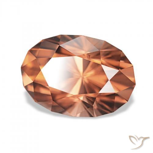 Zircon Orange moyen naturelle ovale, 3.25 ct, VVS