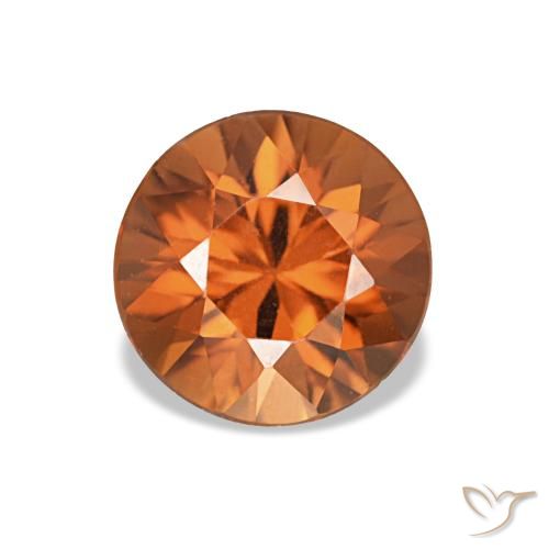 Zircon orange de 1,43 ct, rond, VVS-VS