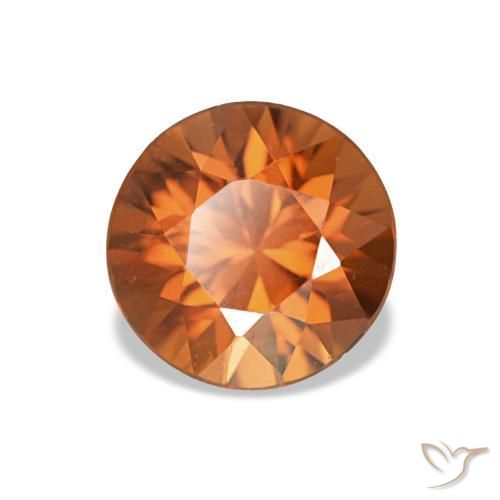 Zircon orange naturelle coupe roude, 1,43 ct, VVS-VS