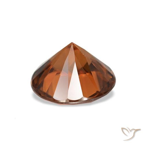 Zircon orange naturelle coupe roude, 1,43 ct, VVS-VS
