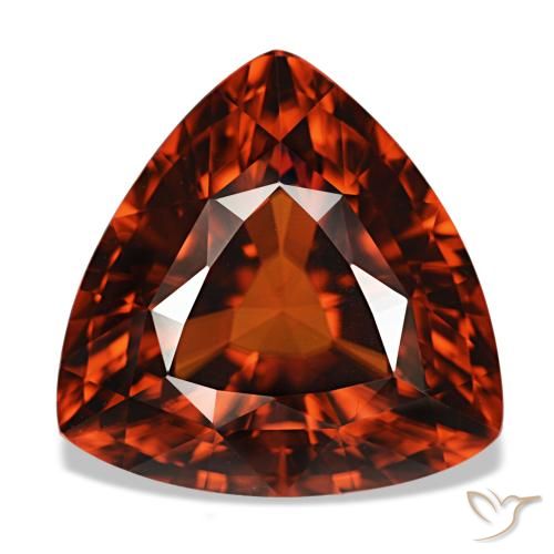 Zircon rouge naturelle trillion, 11,34 ct, VVS
