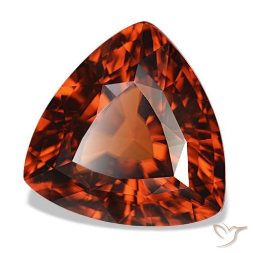 Zircon rouge naturelle trillion, 11,34 ct, VVS
