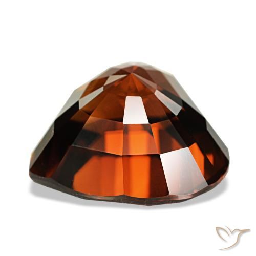 Zircon rouge naturelle forme de coeur, 7,42 ct, VVS
