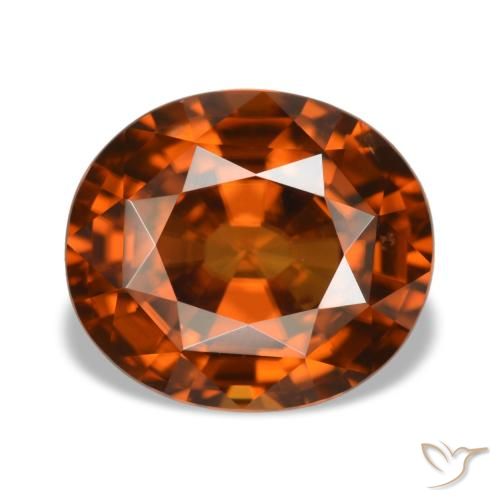 Zircon orange de 5,09 ct, ovale, VVS-VS