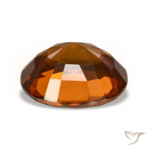 Zircon orange naturelle coupe ovale, 5,09 ct, VVS-VS