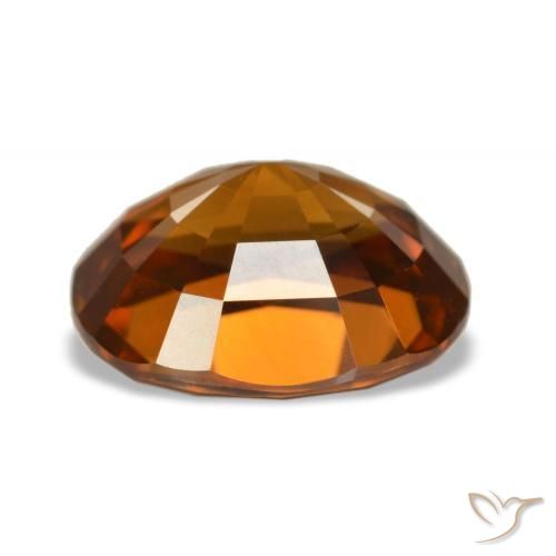 Zircon orange naturelle coupe ovale, 5,52 ct, VVS