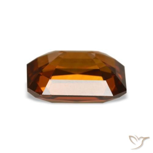 Zircon orange naturelle taille émeraude, 4,76 ct, VVS-VS