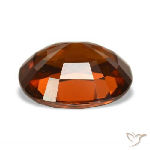 Zircon orange naturelle coupe ovale, 5,14 ct, VVS
