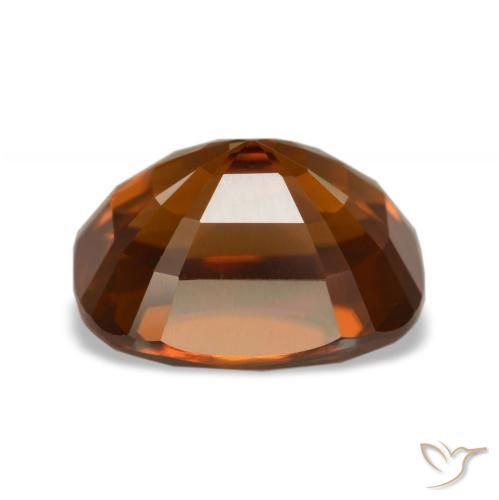 Zircon orange naturelle coupe coussin, 5,05 ct, VVS