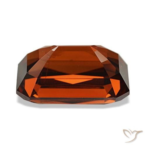 Zircon rouge naturelle taille émeraude, 7,02 ct, VVS-VS