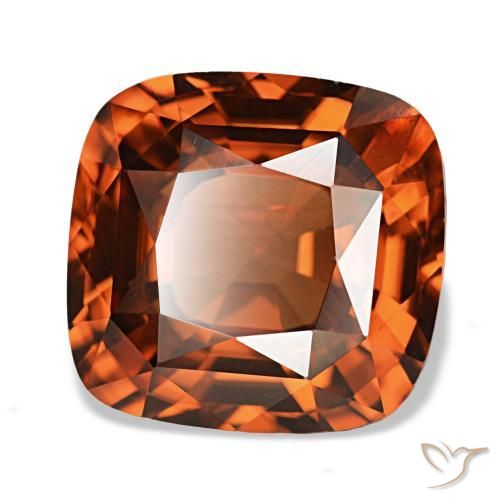 Zircon rouge naturelle coupe coussin, 5,36 ct, VVS