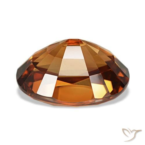 Zircon orange naturelle coupe ovale, 5,12 ct, VVS